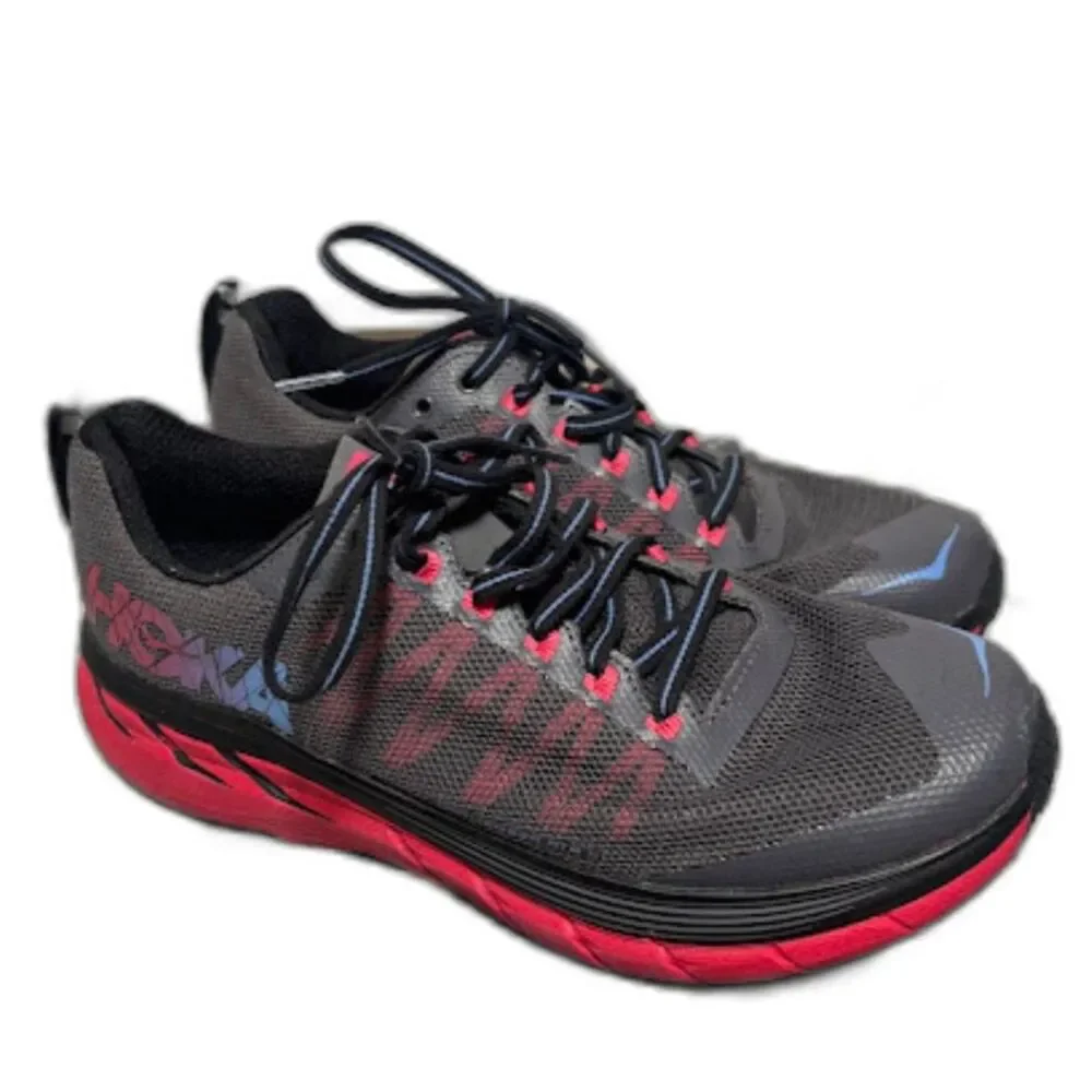 Hoka One One Challenger ATR 4 trail running shoes gray pink trainers sneakers 7